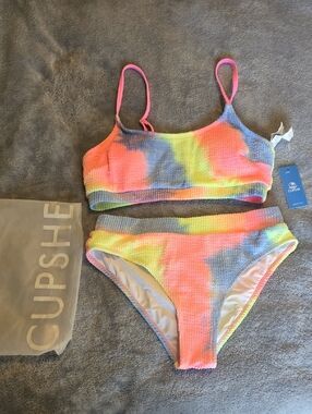 New! Cupshe Neon Tye Dye Bikini Swimwear Size Medium